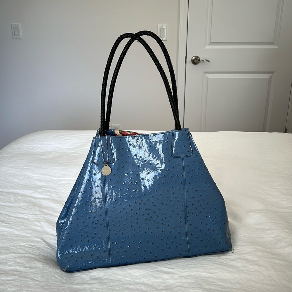 Big Buddha Large Tote Bag- blue ostrich